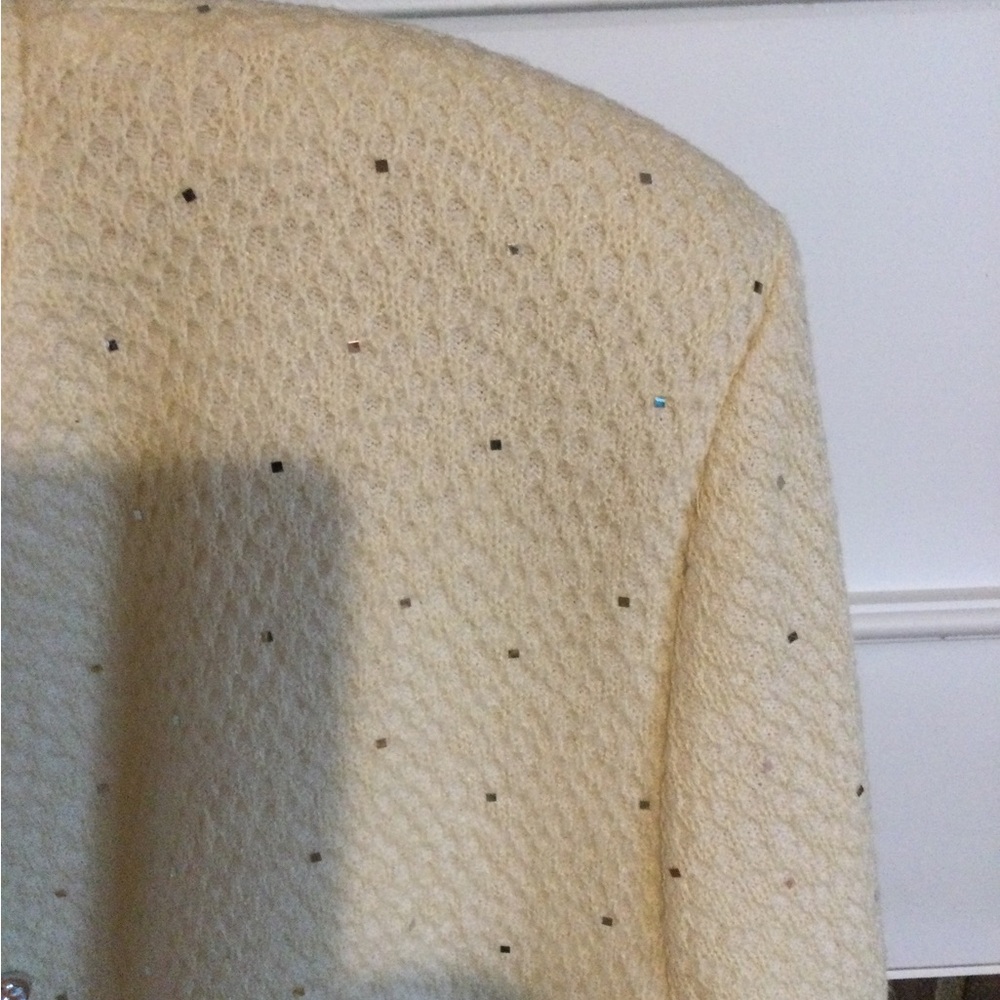 Vintage St. John Sport by Marie Gray Ivory Embellished Blazer - Picture 4 of 10